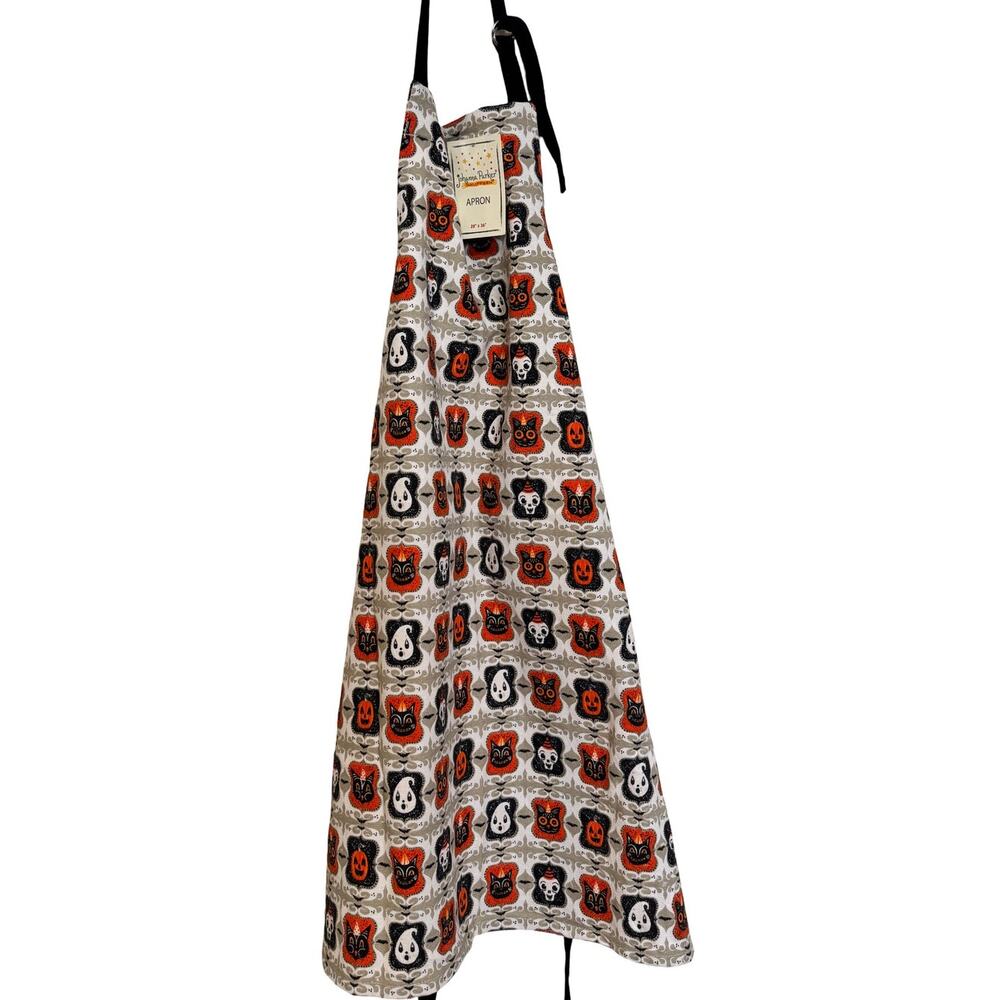 Johanna Parker Halloween Apron Vintage Style Retro Cat Pumpkin Ghost NWT